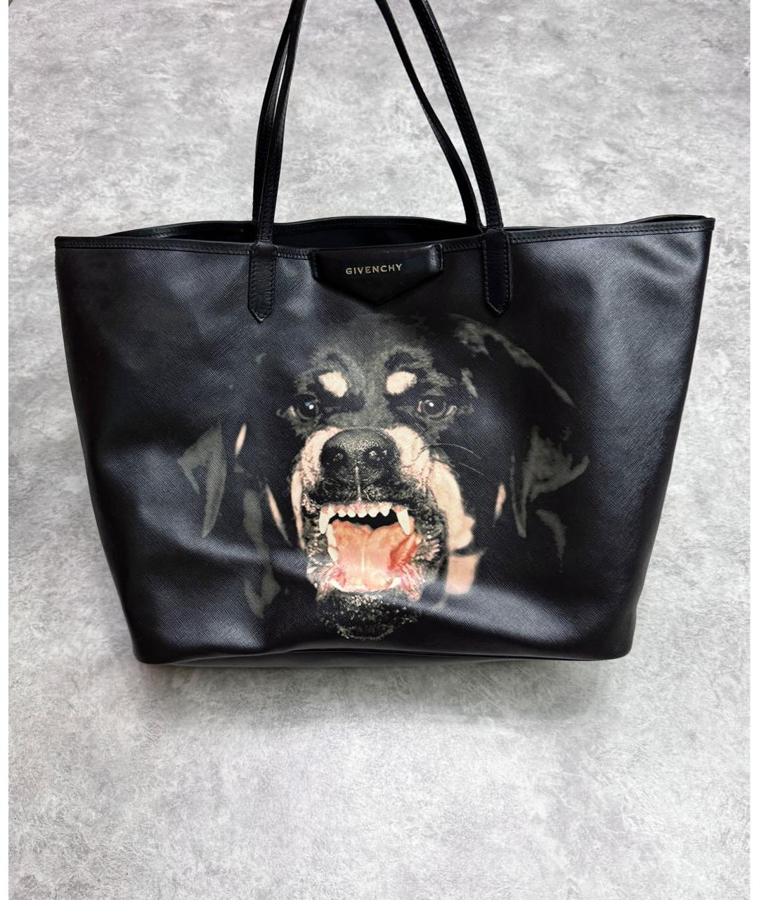 GIVENCHY Черная кожаная сумка тоут, фото 6