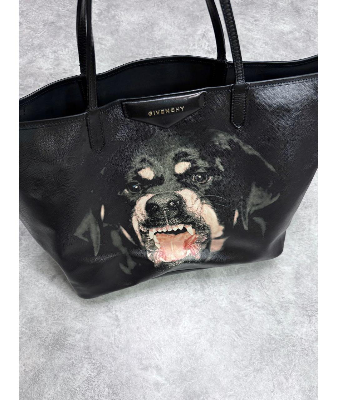 GIVENCHY Черная кожаная сумка тоут, фото 3