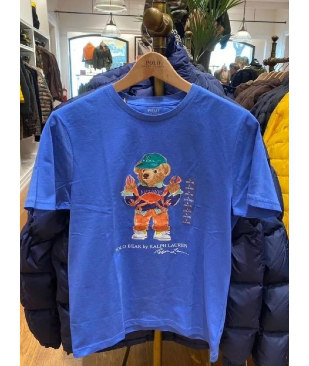 POLO RALPH LAUREN Синий хлопковый детская футболка / топ, фото 5