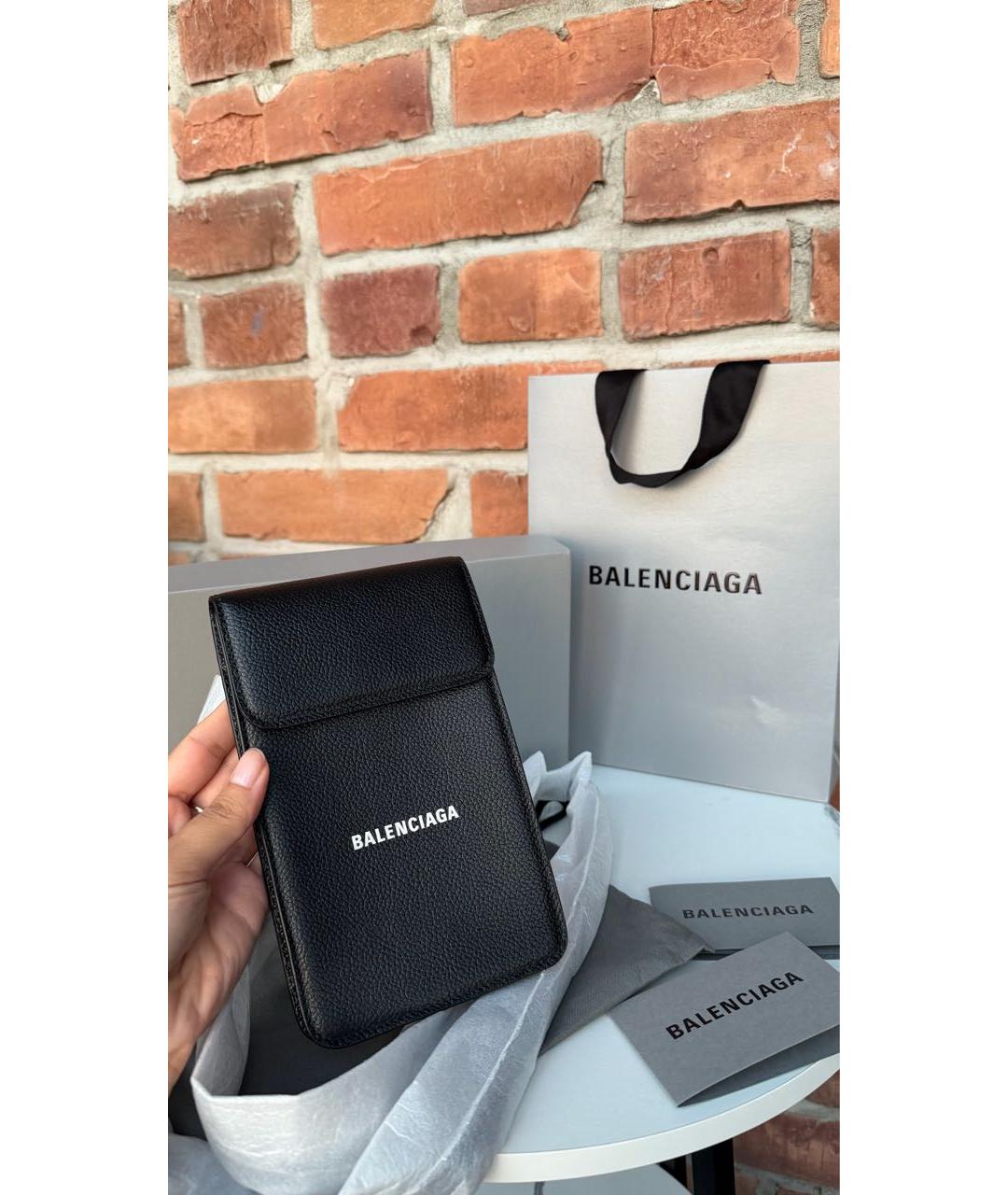 BALENCIAGA Черная кожаная сумка через плечо, фото 5