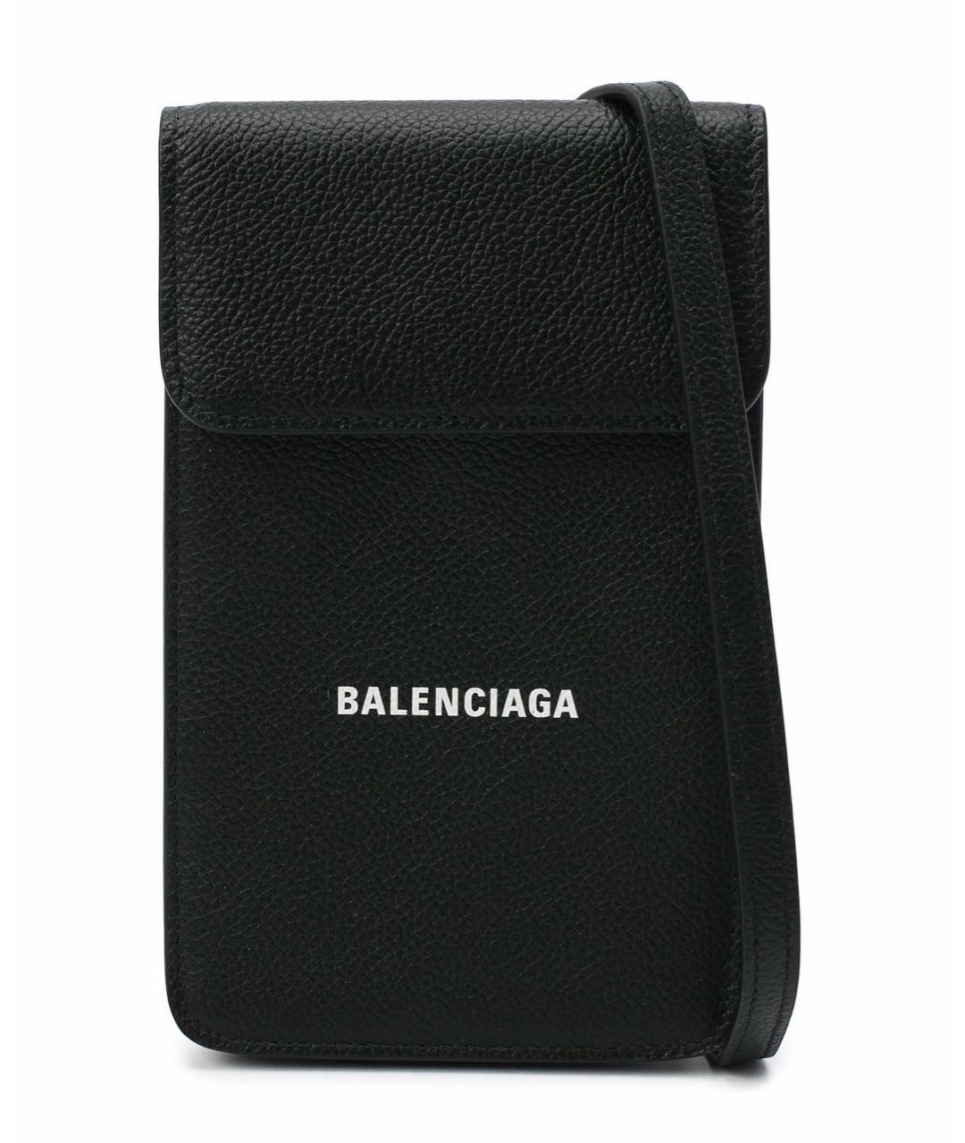BALENCIAGA Черная кожаная сумка через плечо, фото 4