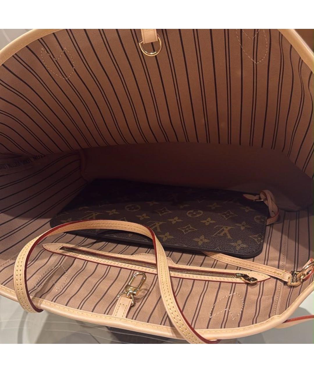LOUIS VUITTON Коричневая канва сумка тоут, фото 3