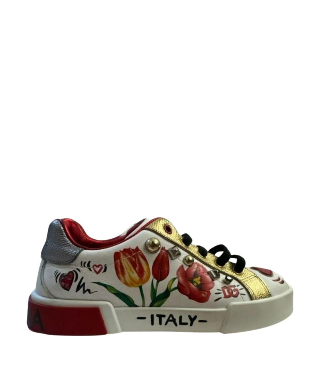 DOLCE&GABBANA Мульти кожаные кеды, фото 1