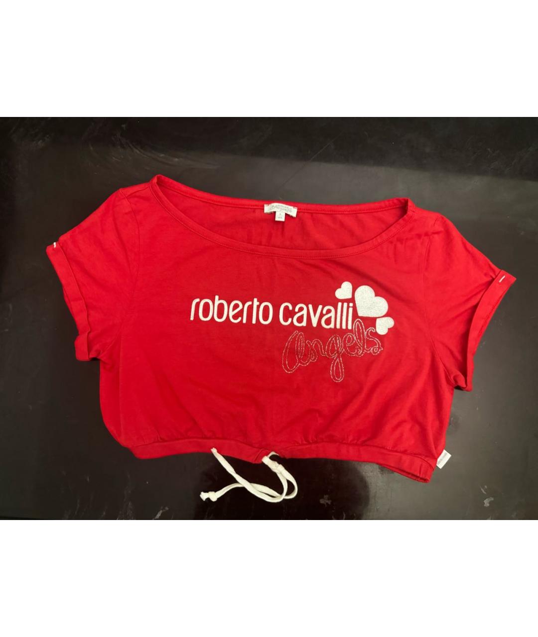 ROBERTO CAVALLI Красный хлопковый детская футболка / топ, фото 5