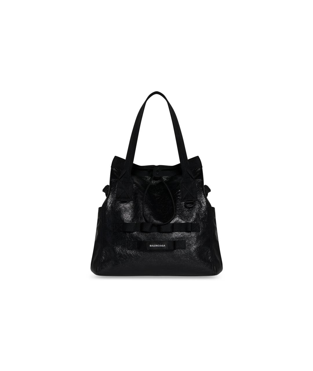 BALENCIAGA Черная кожаная сумка на плечо, фото 6