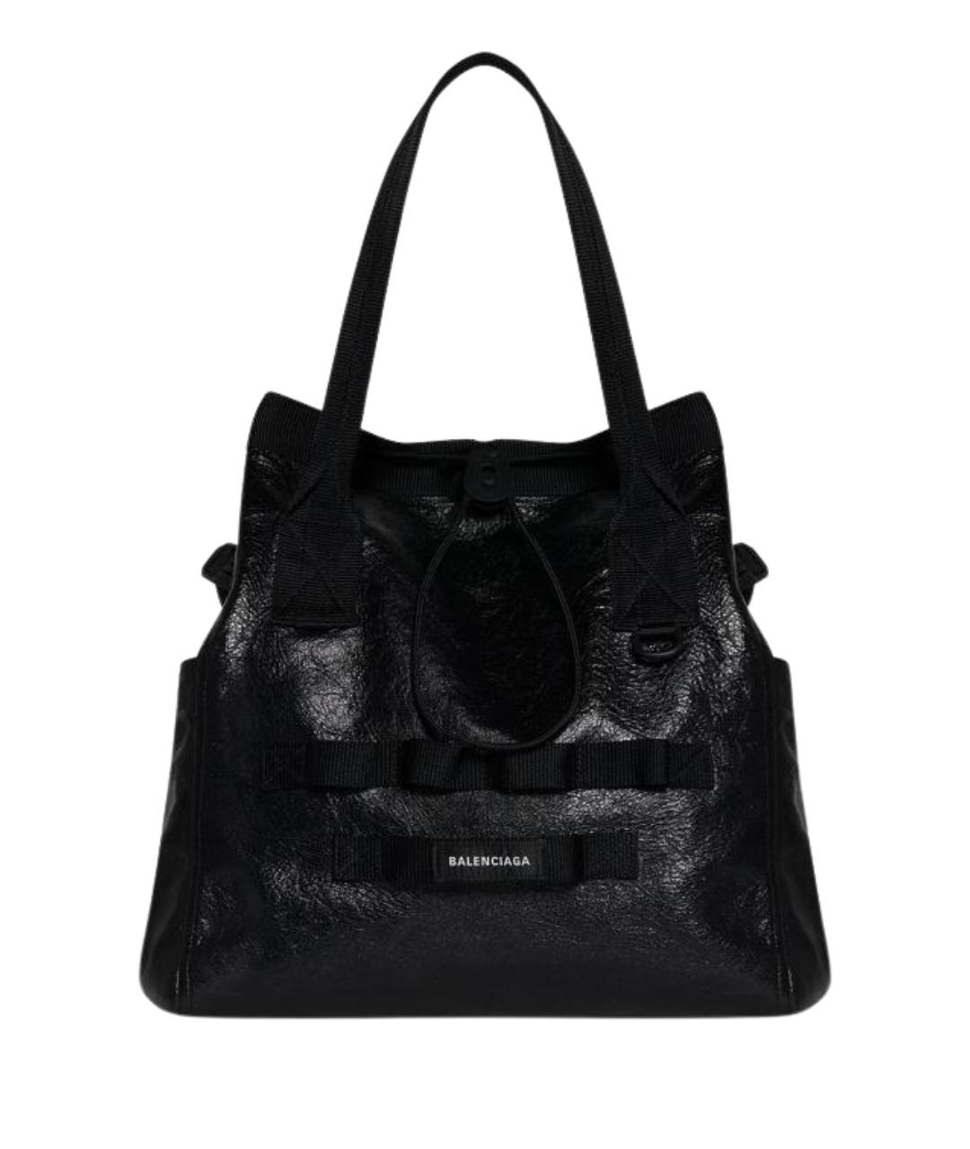 BALENCIAGA Черная кожаная сумка на плечо, фото 1