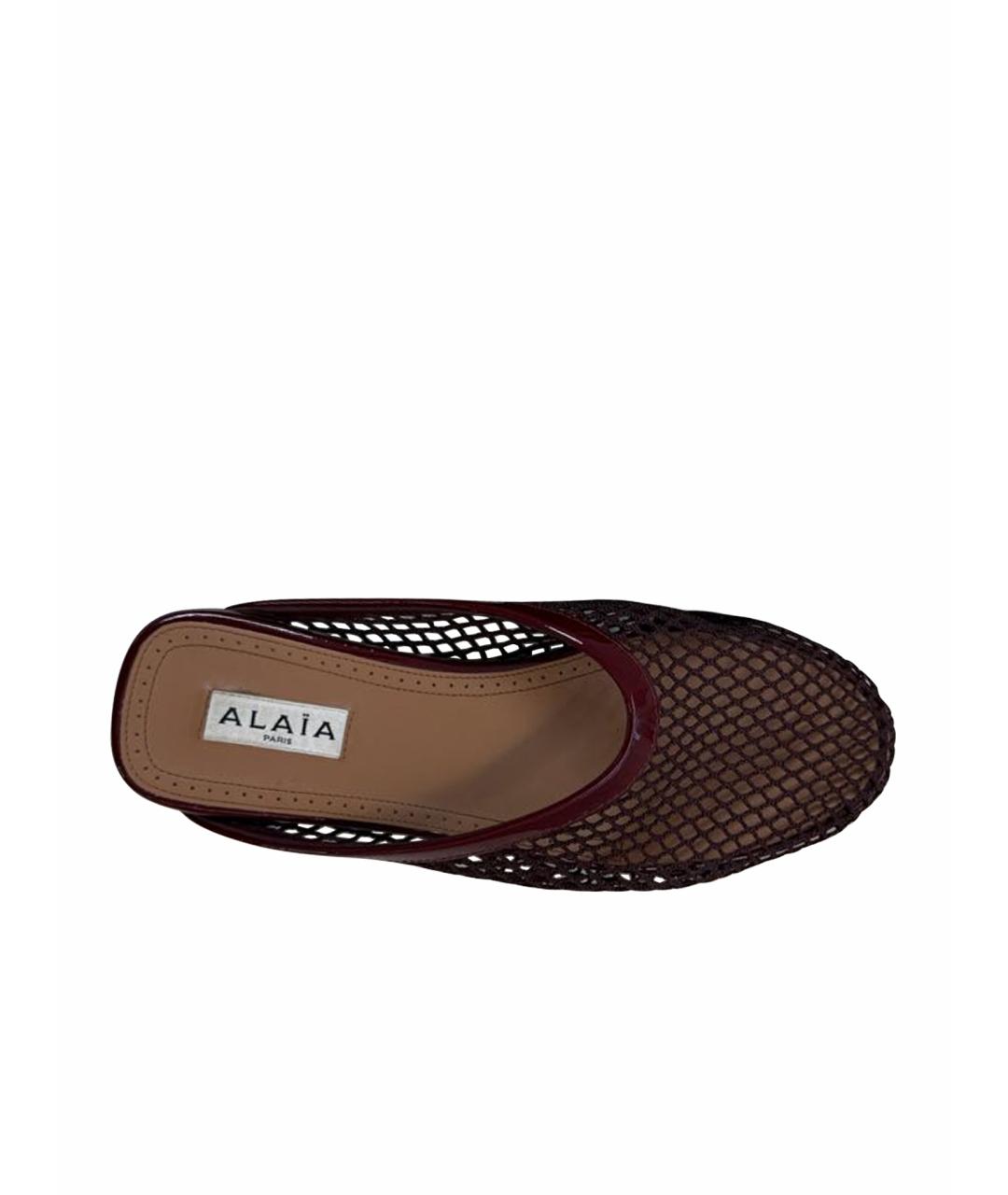 ALAIA Бордовые мюли из лакированной кожи, фото 1