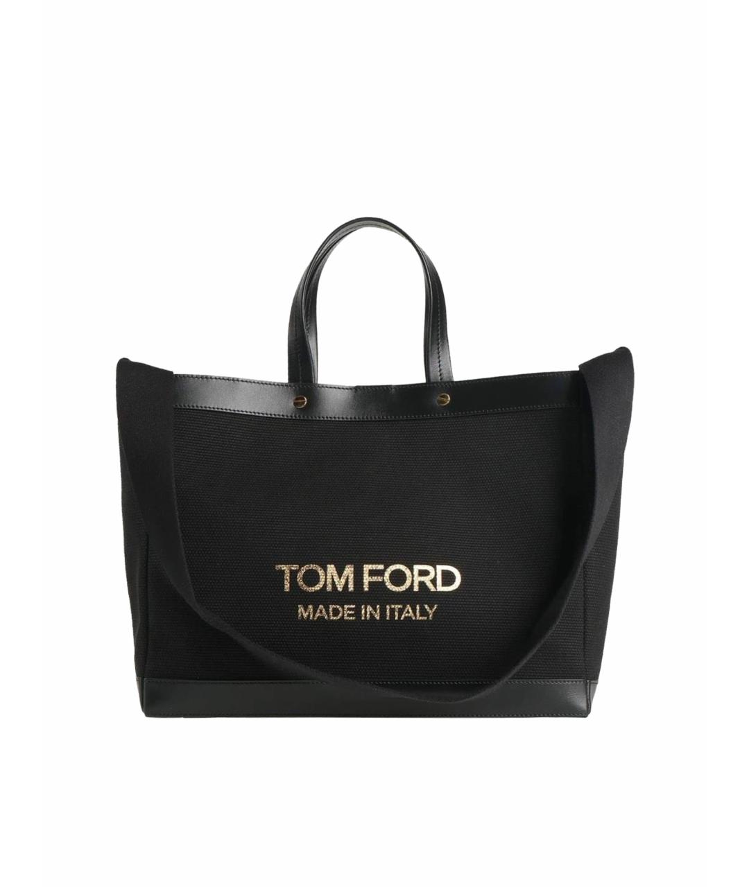 TOM FORD Черная хлопковая сумка тоут, фото 1