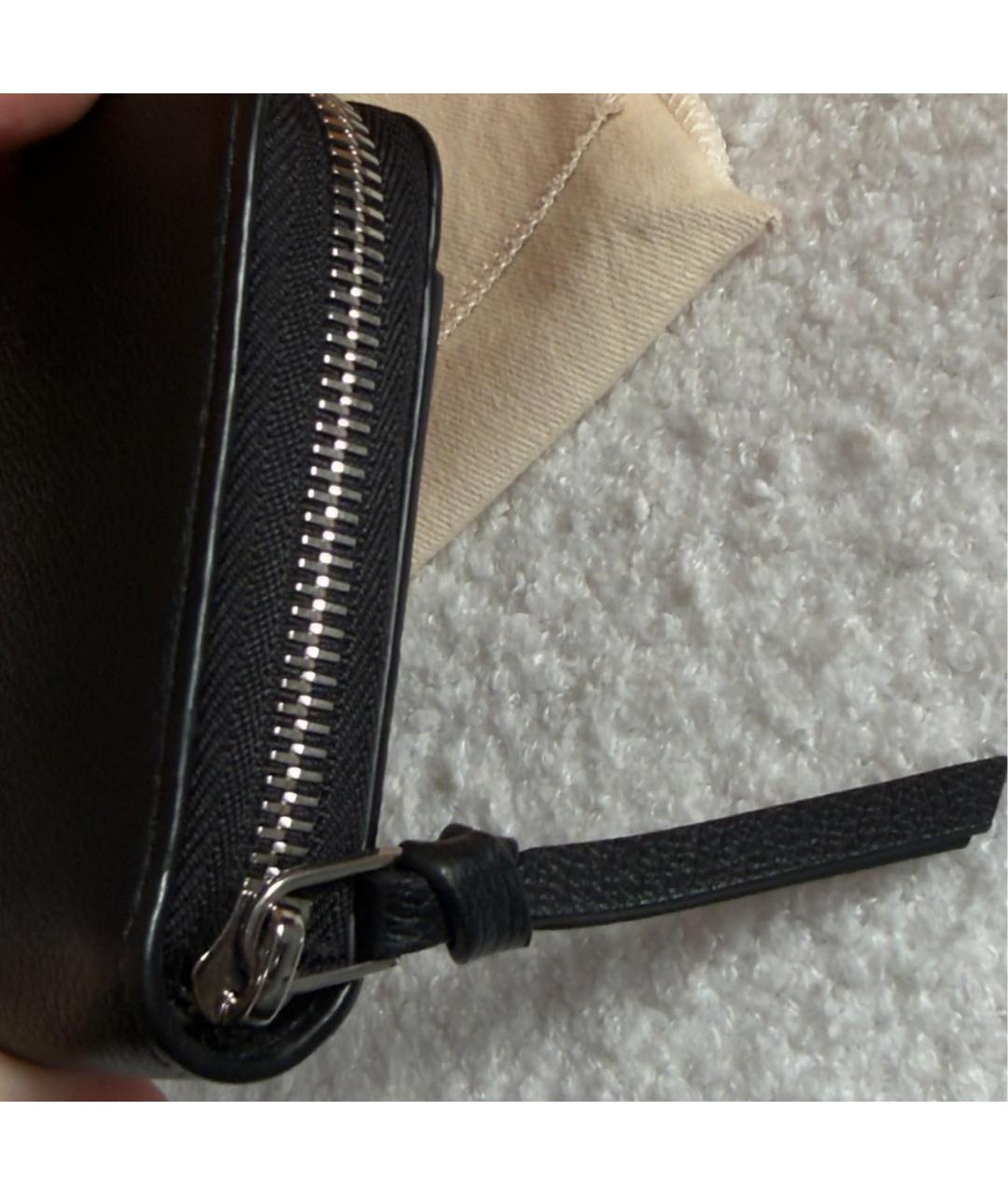 LOUIS VUITTON Черный кожаный кошелек, фото 5