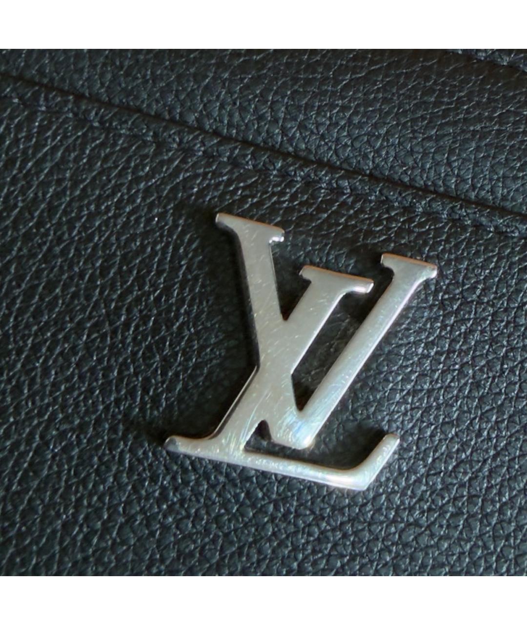 LOUIS VUITTON Черный кожаный кошелек, фото 4