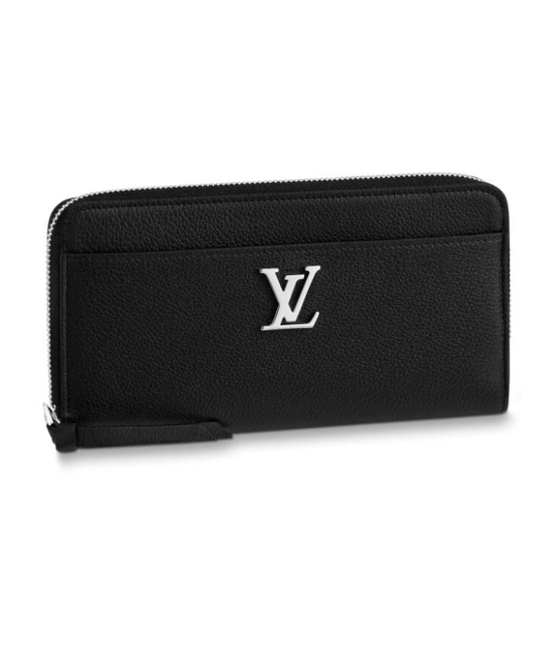 LOUIS VUITTON Черный кожаный кошелек, фото 9