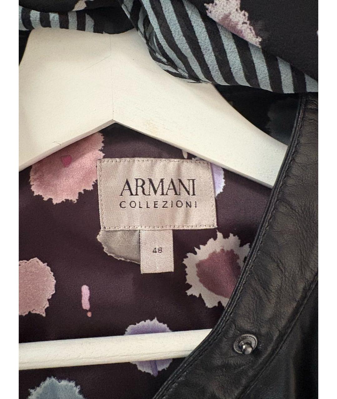 ARMANI COLLEZIONI Черная куртка из экзотической кожи, фото 6