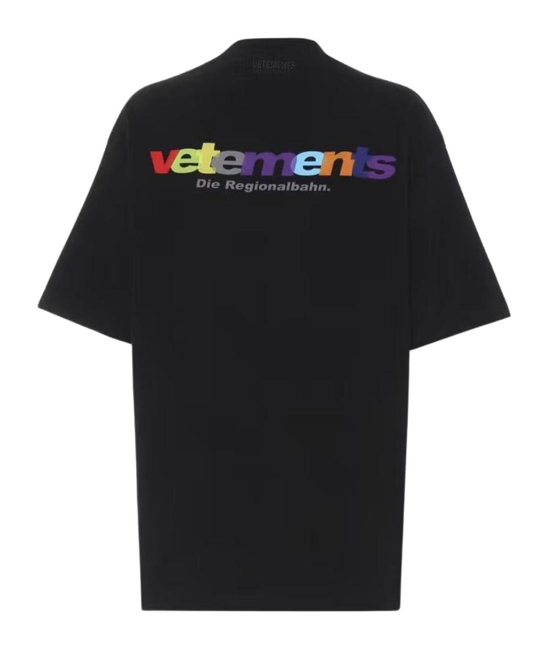 VETEMENTS Черная хлопковая футболка, фото 1