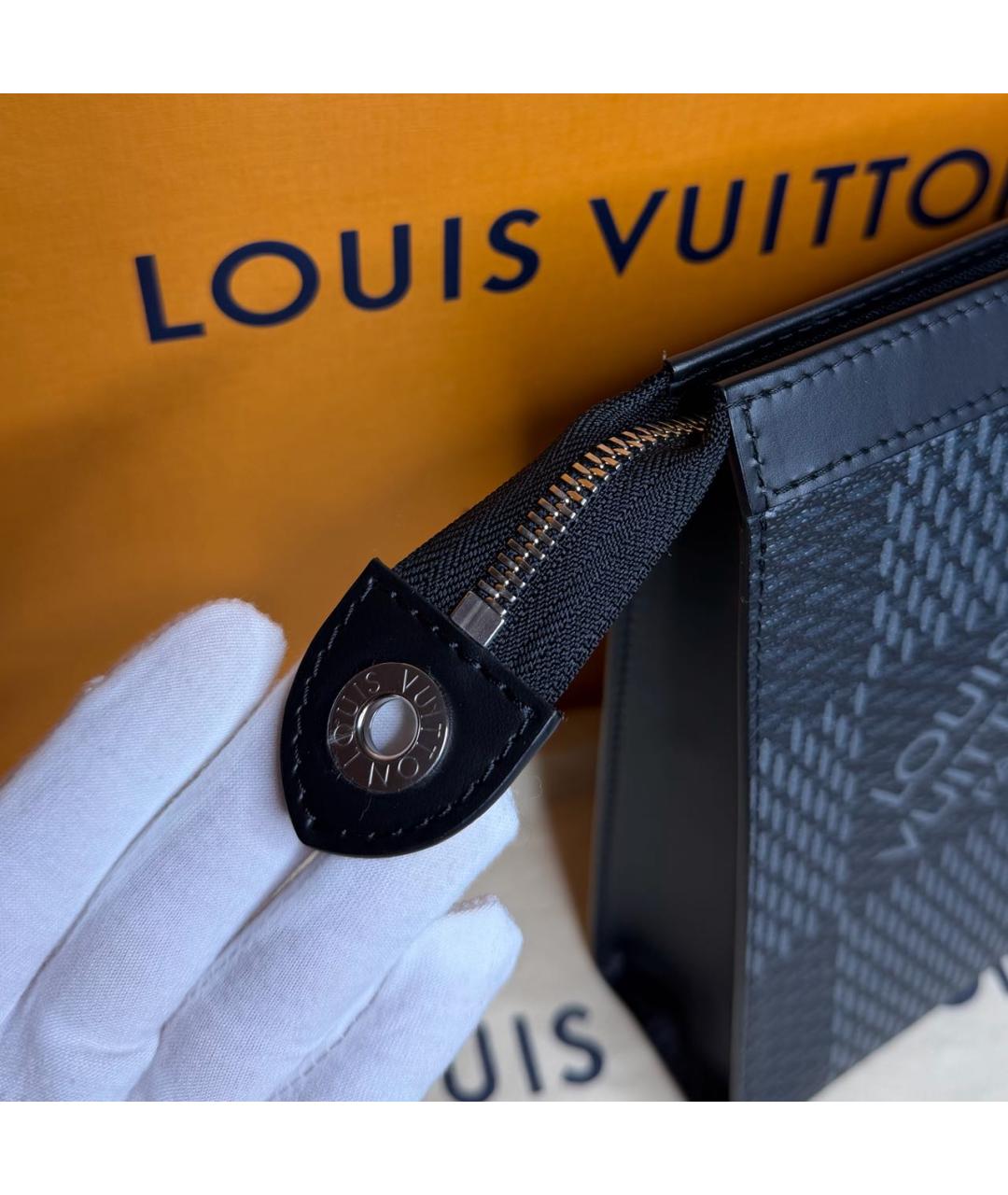 LOUIS VUITTON Черная барсетка, фото 4