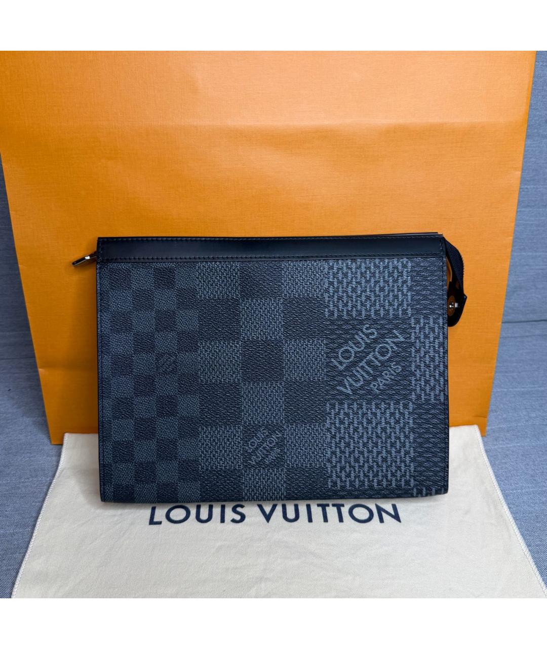 LOUIS VUITTON Черная барсетка, фото 2