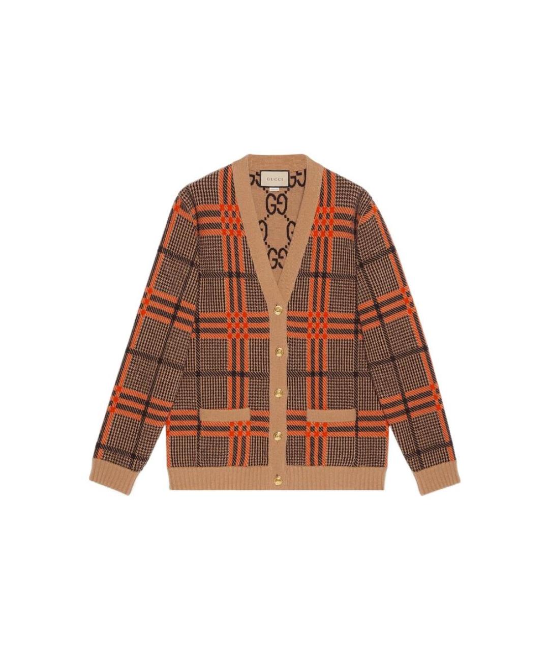GUCCI Коричневый шерстяной кардиган, фото 6
