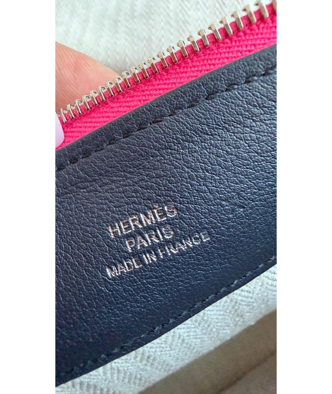 HERMES Розовая кожаная косметичка, фото 3