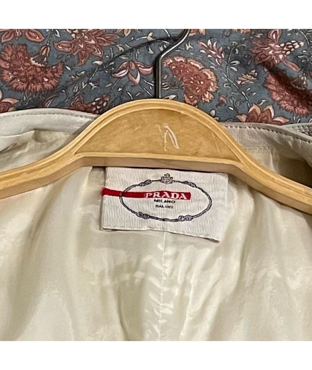 PRADA Белая кожаная куртка, фото 3