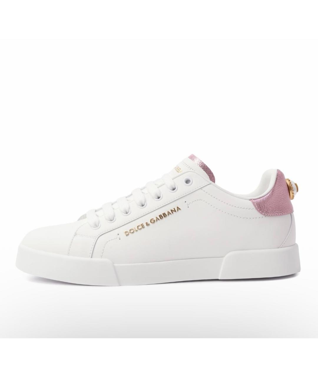 DOLCE&GABBANA Белые кожаные кеды, фото 6