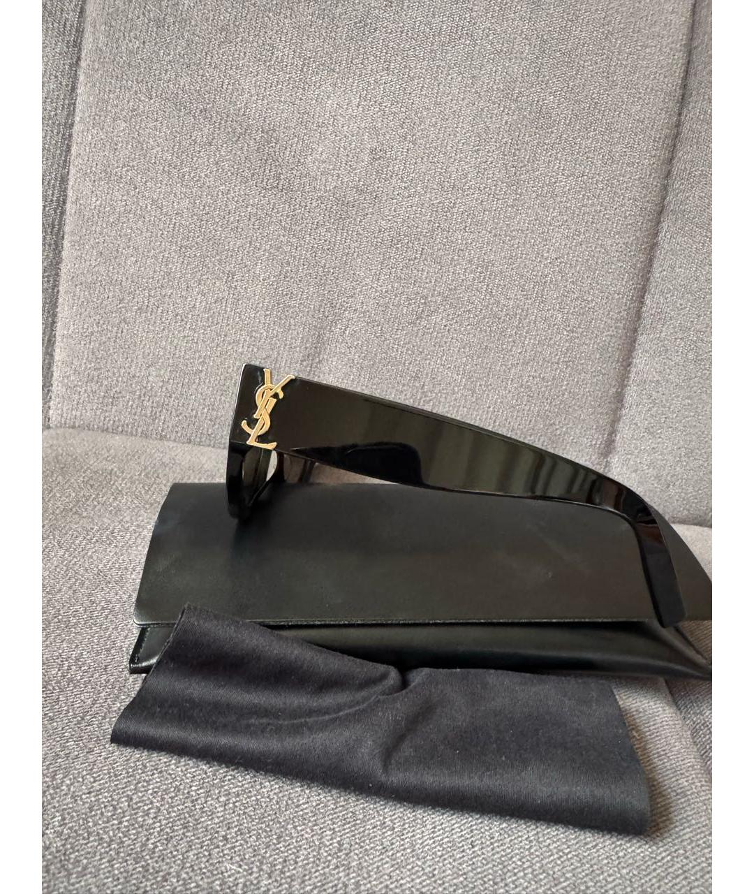 SAINT LAURENT Черные пластиковые солнцезащитные очки, фото 6