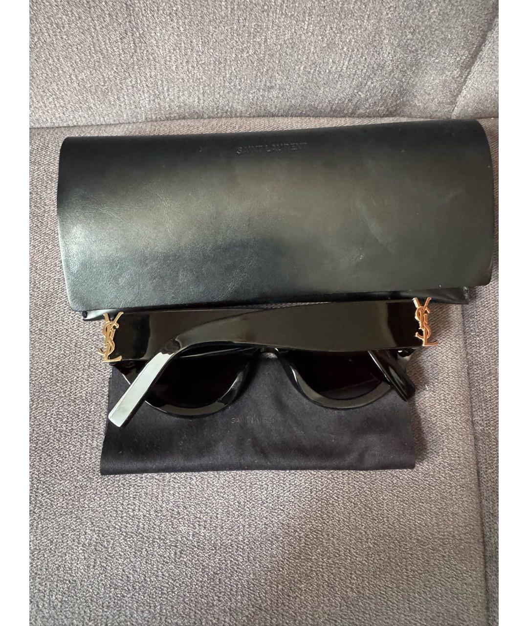 SAINT LAURENT Черные пластиковые солнцезащитные очки, фото 4