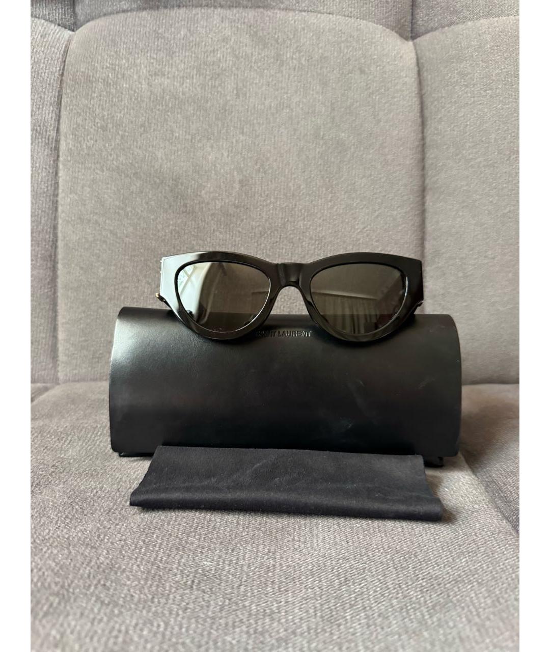 SAINT LAURENT Черные пластиковые солнцезащитные очки, фото 2