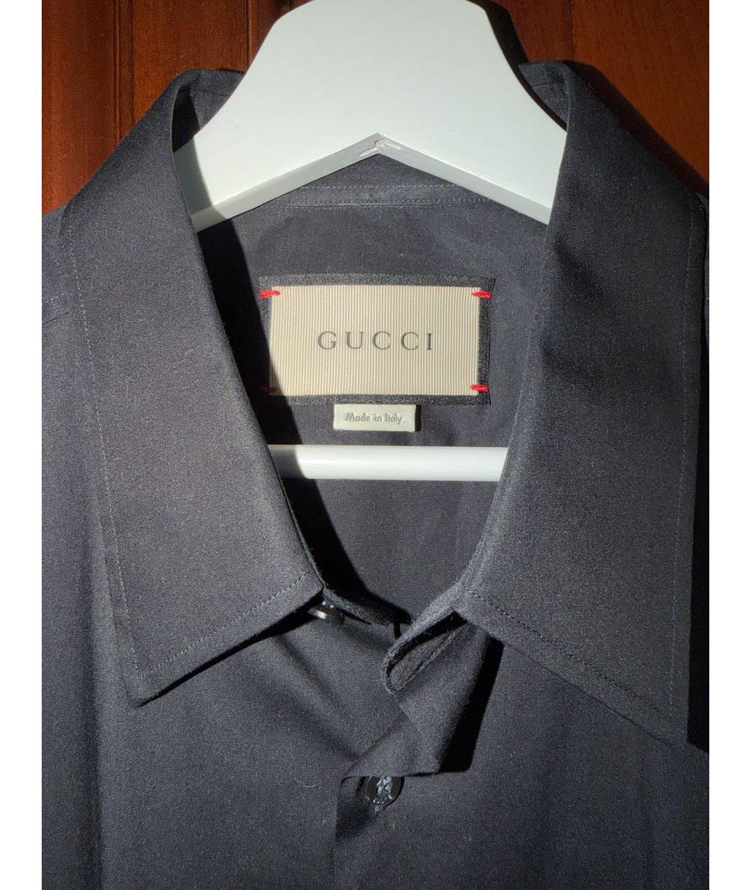 GUCCI Черная хлопковая классическая рубашка, фото 3