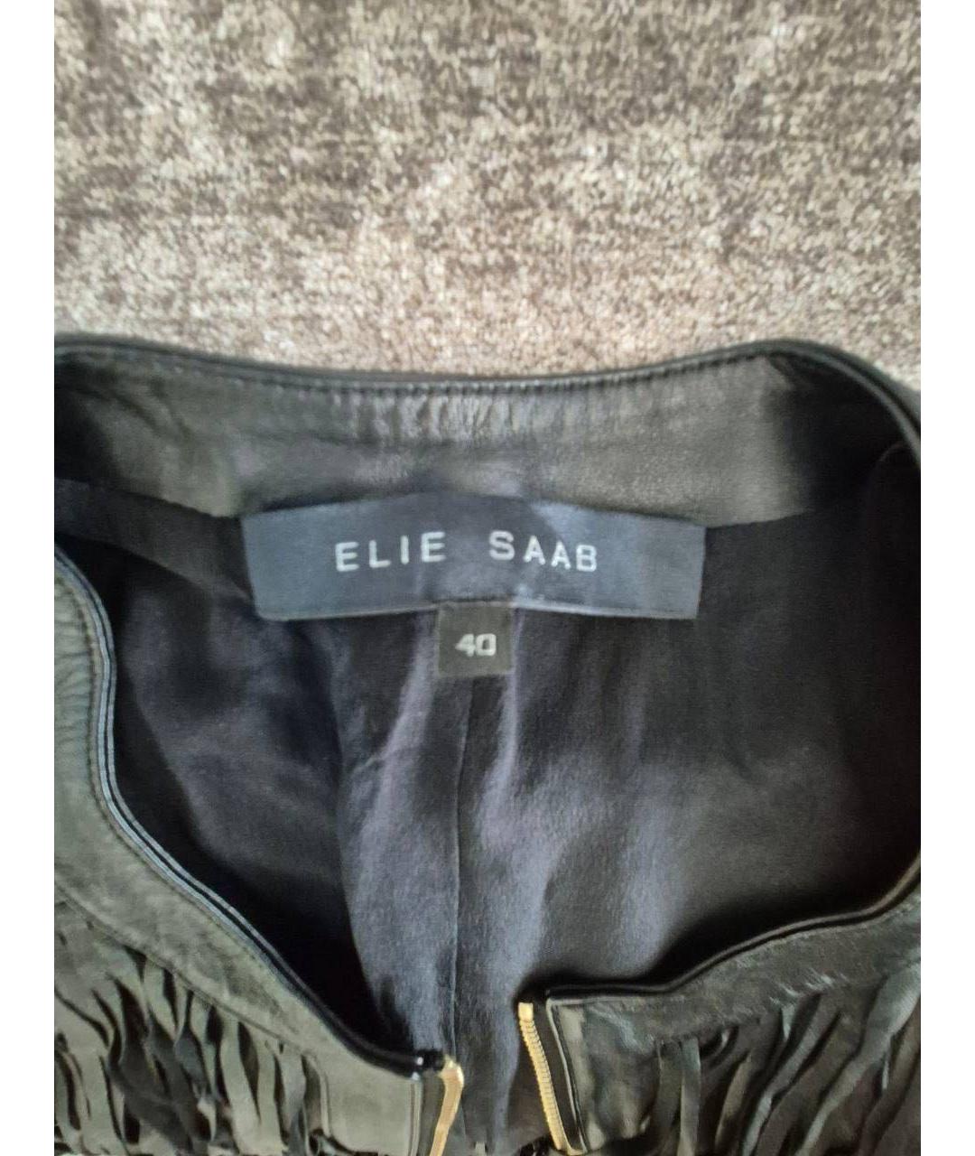 ELIE SAAB Черный кожаный жилет, фото 3