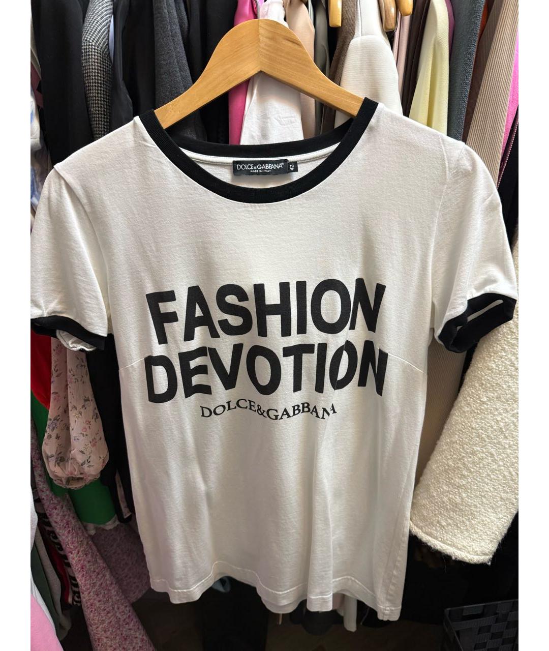 DOLCE&GABBANA Белая хлопковая футболка, фото 5