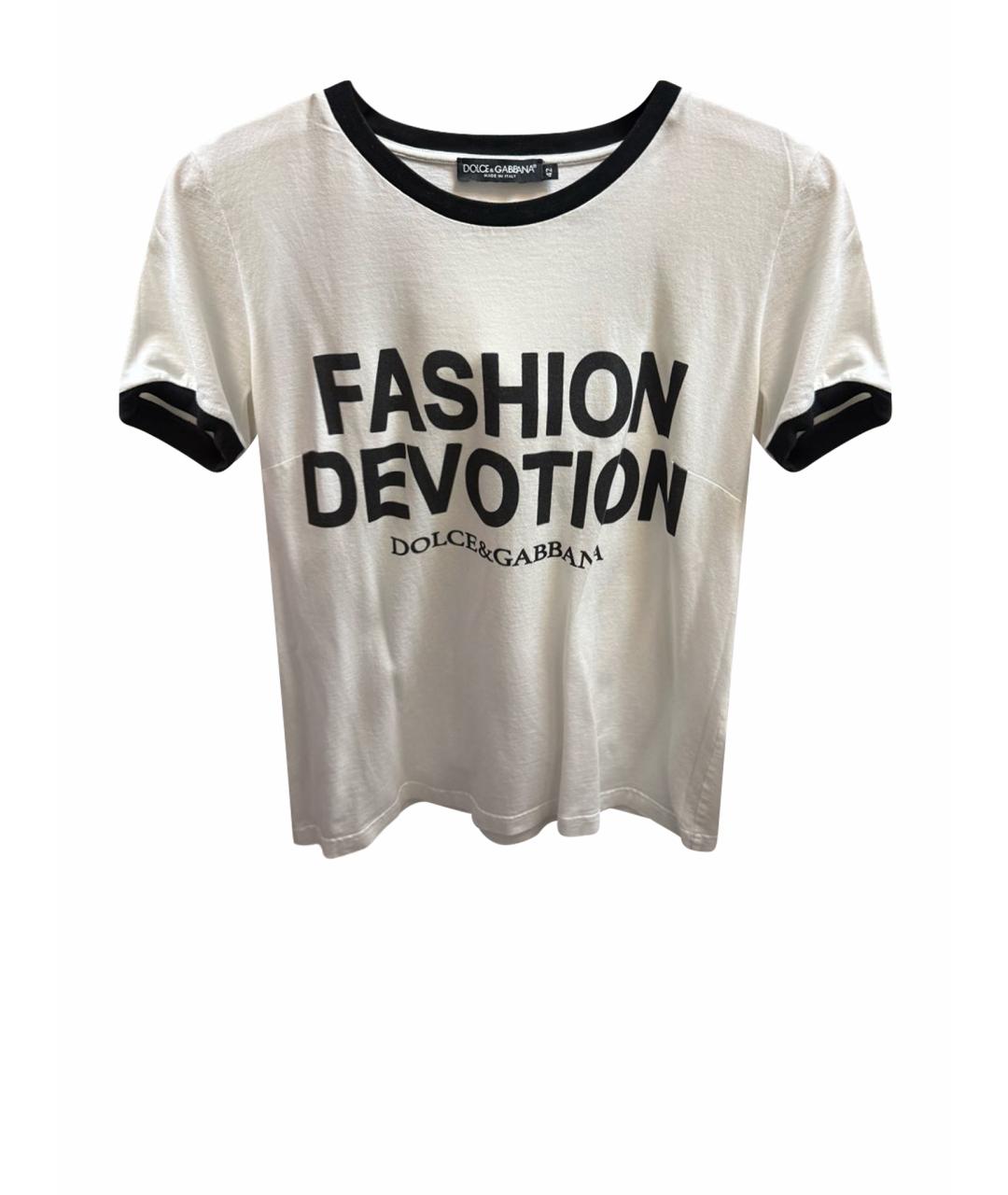 DOLCE&GABBANA Белая хлопковая футболка, фото 6