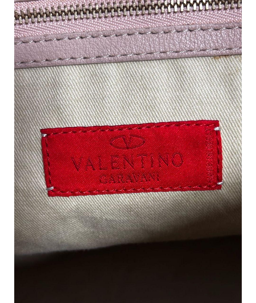VALENTINO Бежевая сумка тоут из лакированной кожи, фото 4