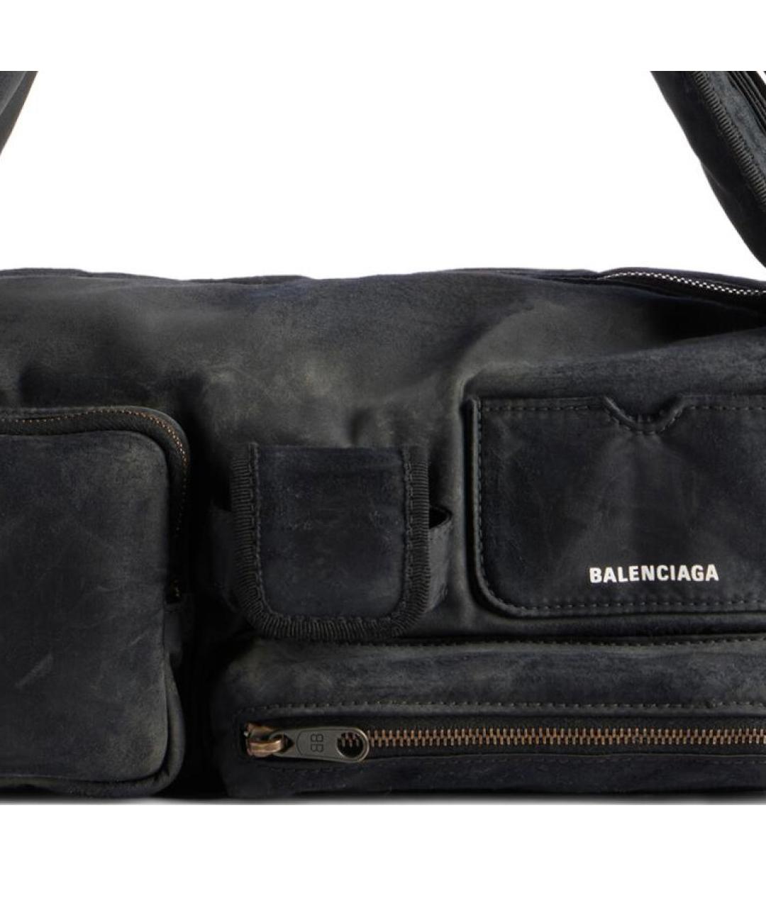 BALENCIAGA Черная хлопковая сумка на плечо, фото 5