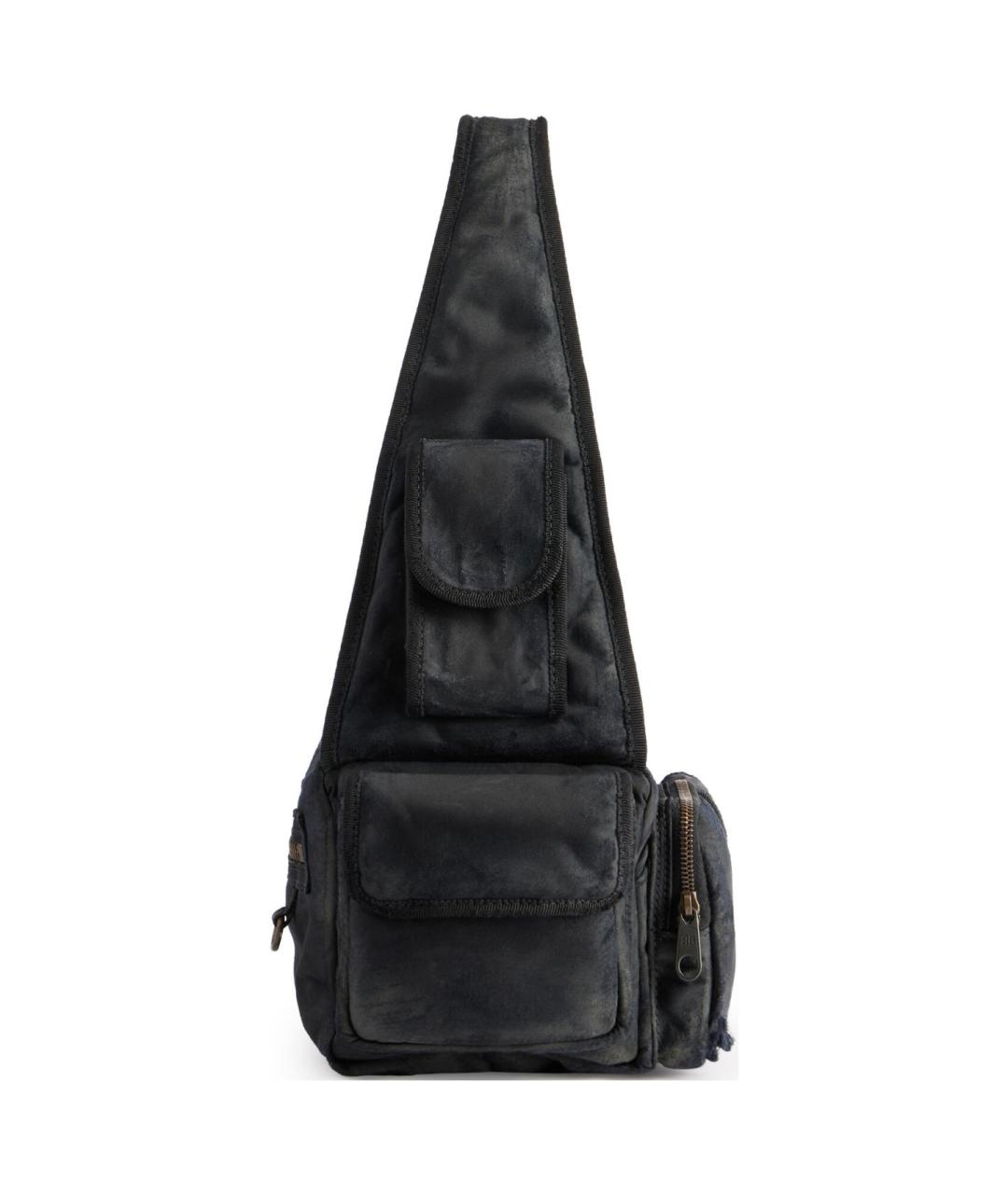 BALENCIAGA Черная хлопковая сумка на плечо, фото 3