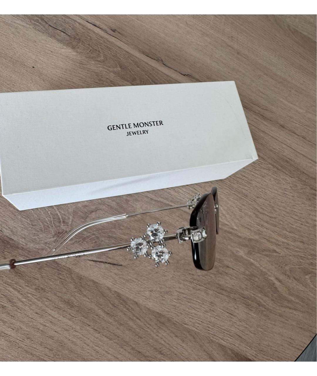 GENTLE MONSTER Серебряные металлические солнцезащитные очки, фото 6