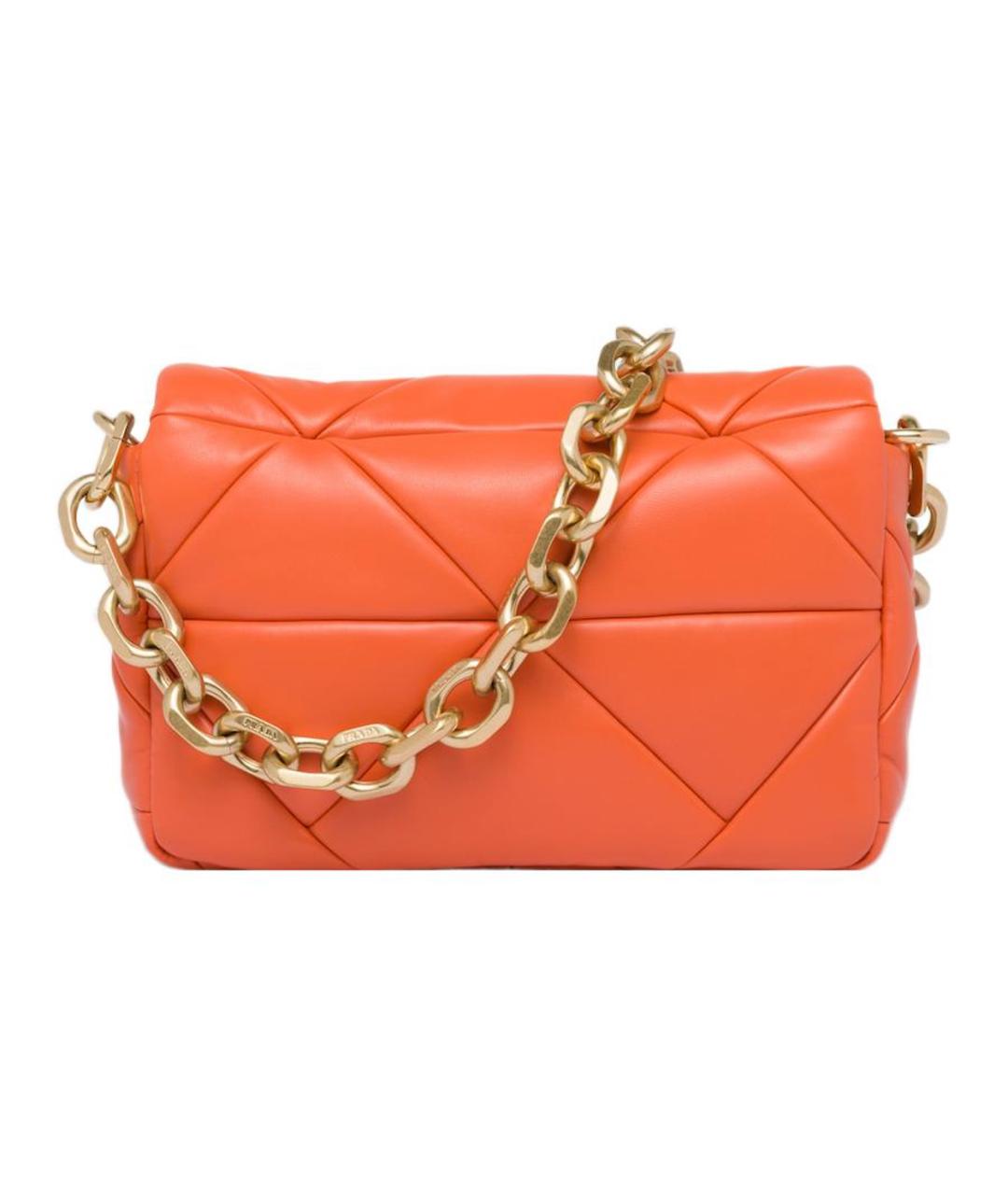 PRADA Оранжевая кожаная сумка через плечо, фото 3
