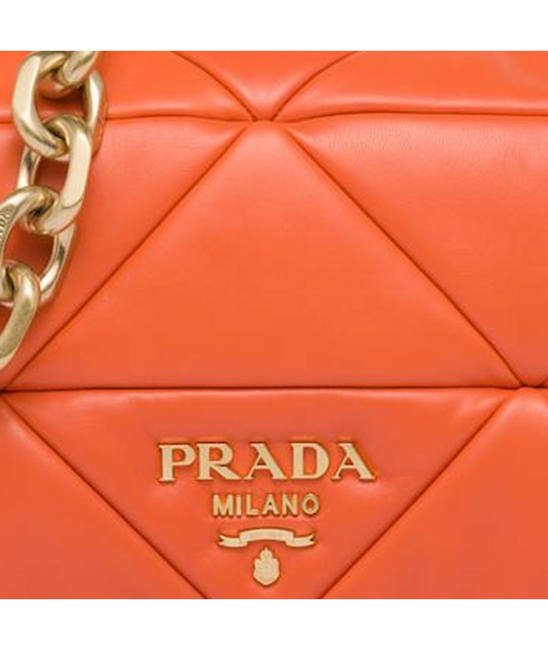 PRADA Оранжевая кожаная сумка через плечо, фото 5