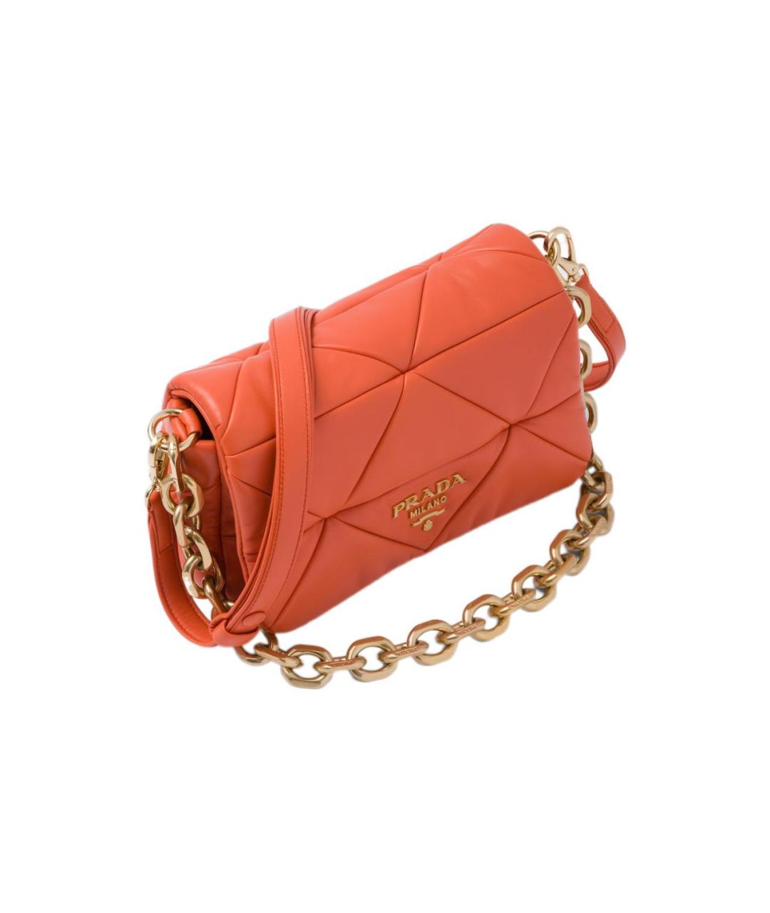 PRADA Оранжевая кожаная сумка через плечо, фото 2