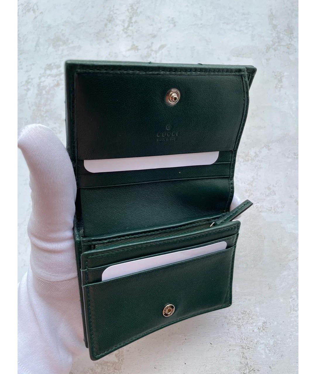 GUCCI Зеленый кожаный кошелек, фото 3