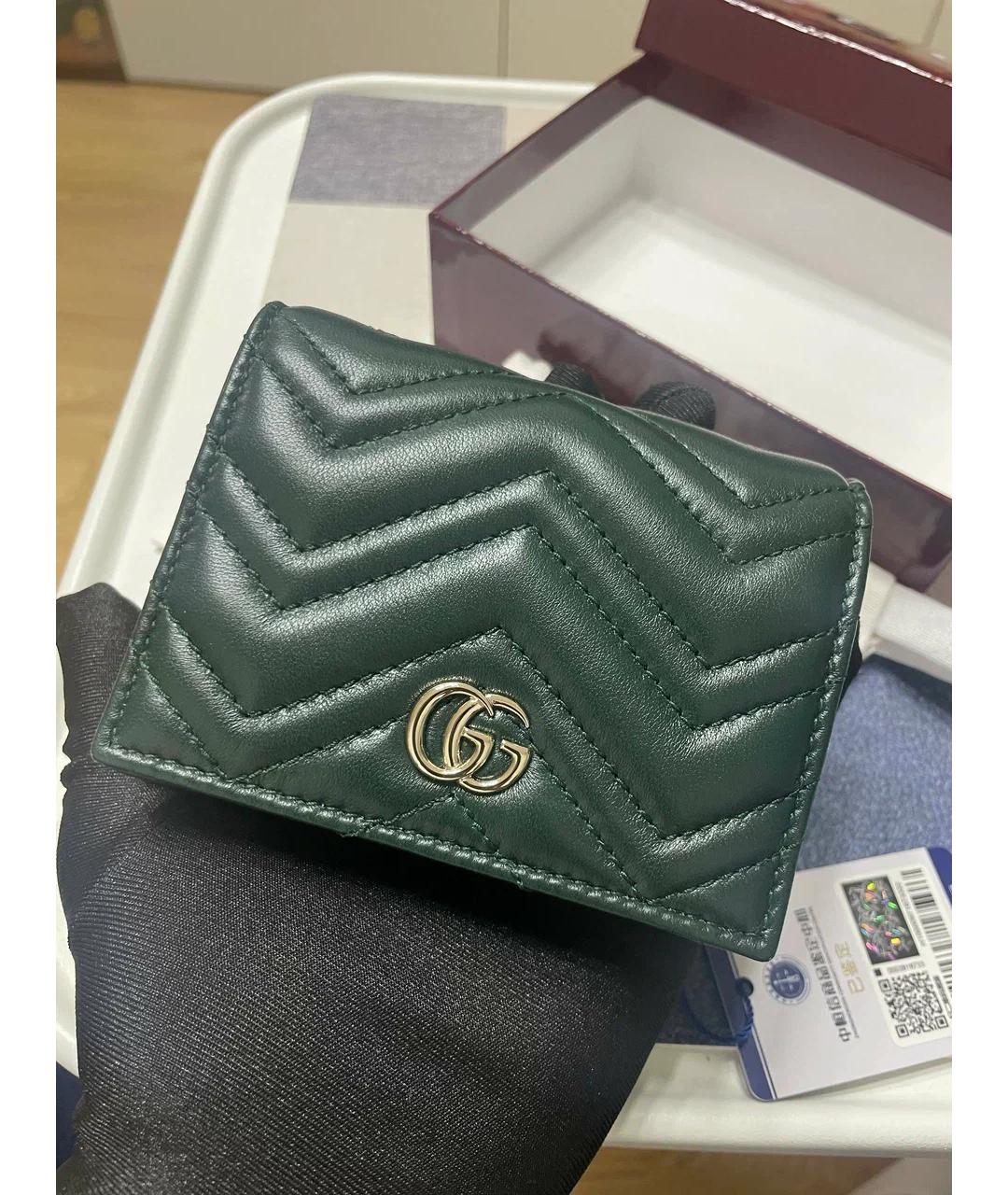 GUCCI Зеленый кожаный кошелек, фото 10