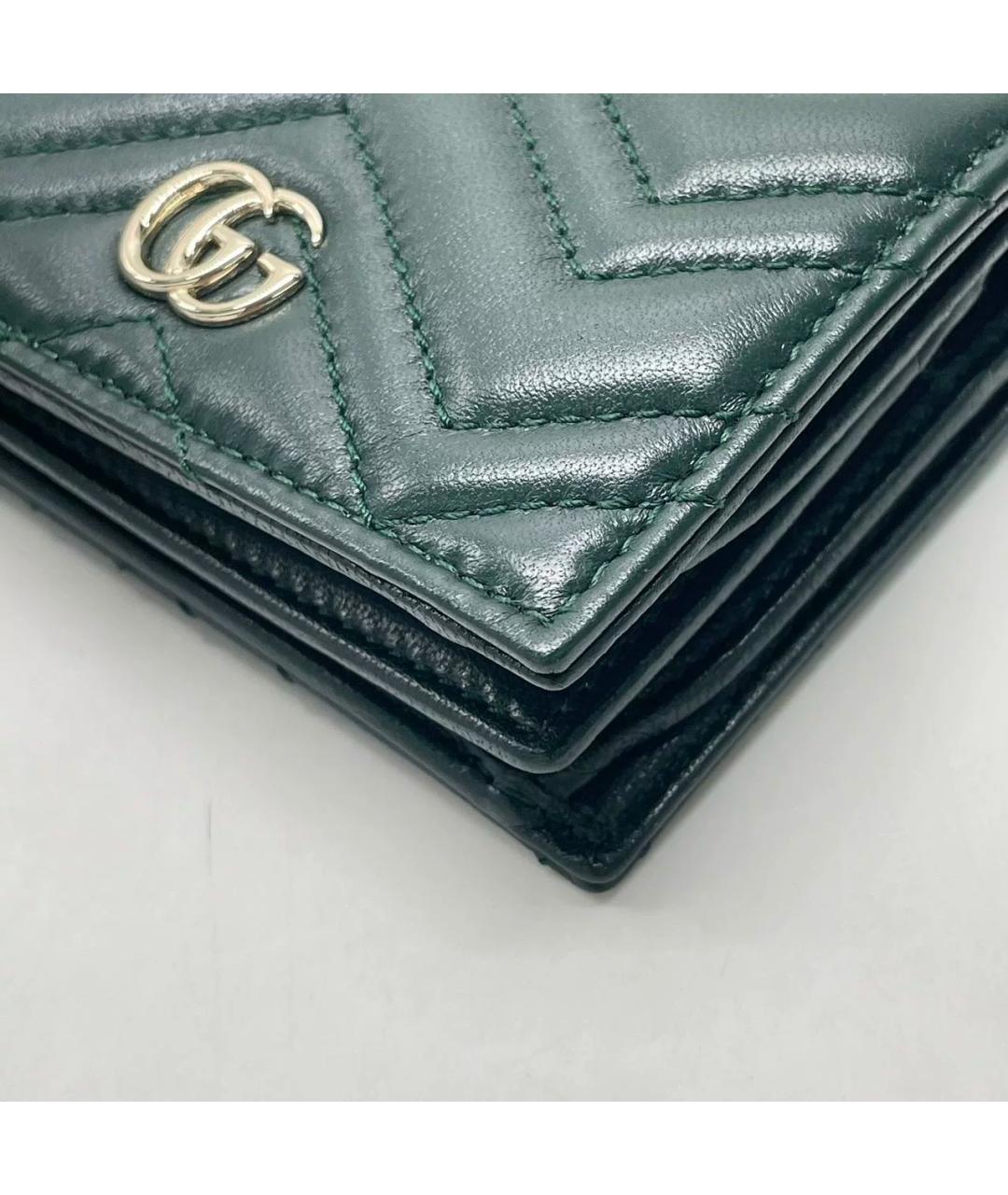 GUCCI Зеленый кожаный кошелек, фото 4