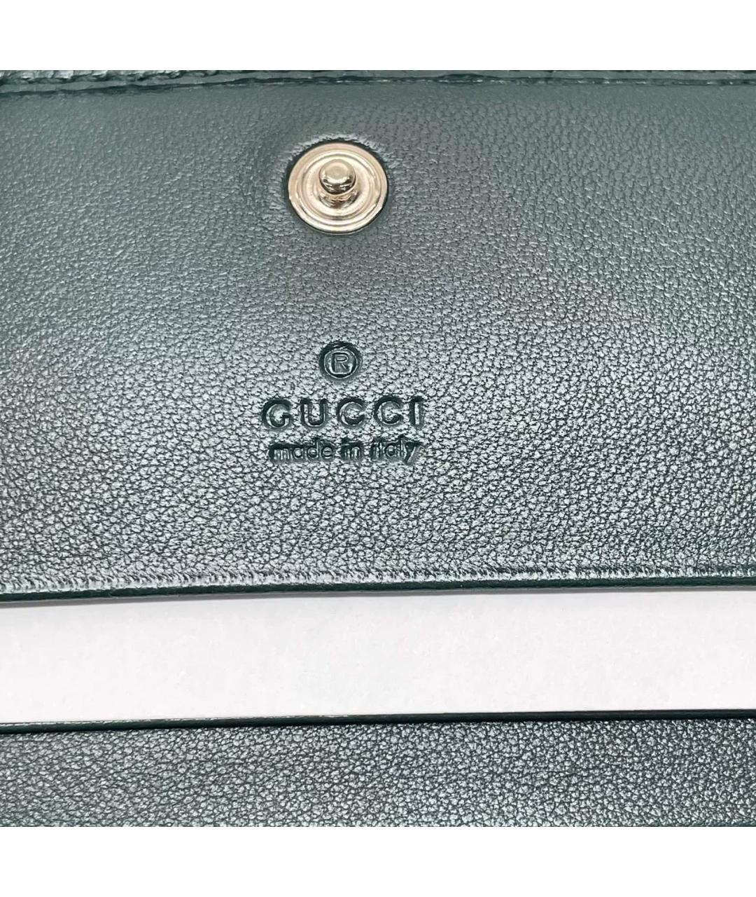 GUCCI Зеленый кожаный кошелек, фото 5