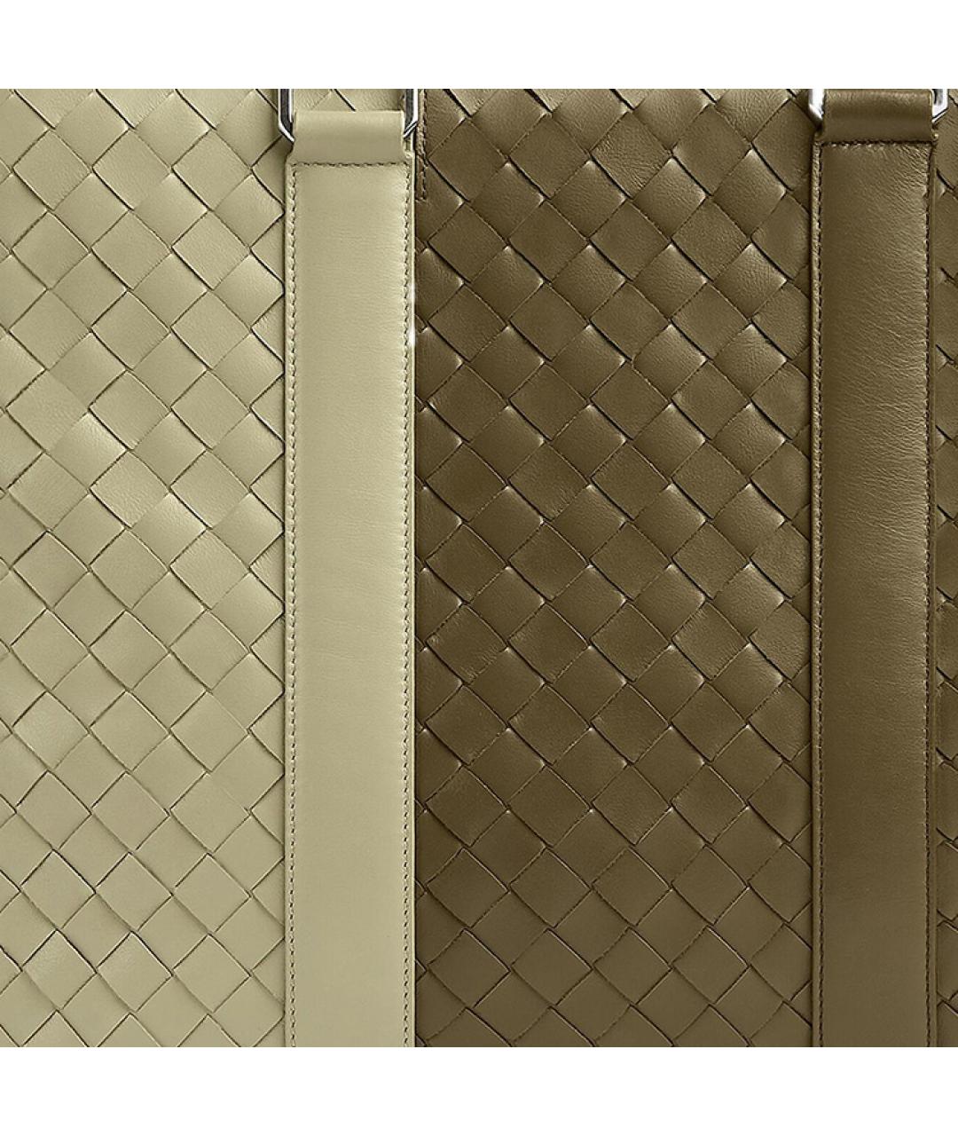 BOTTEGA VENETA Зеленый кожаный портфель, фото 5