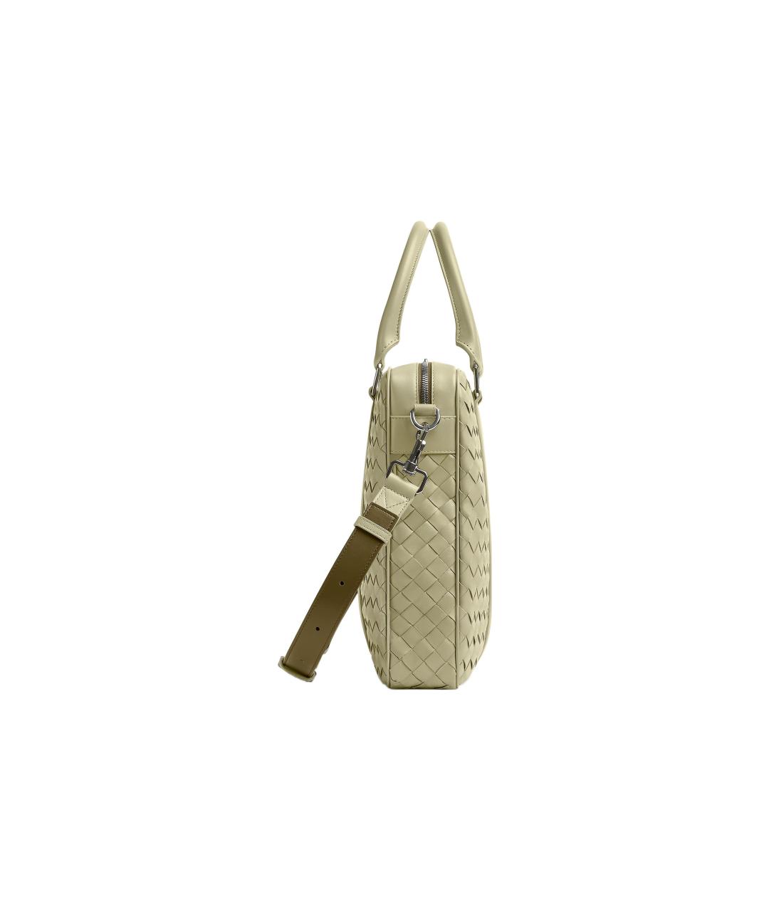 BOTTEGA VENETA Зеленый кожаный портфель, фото 2