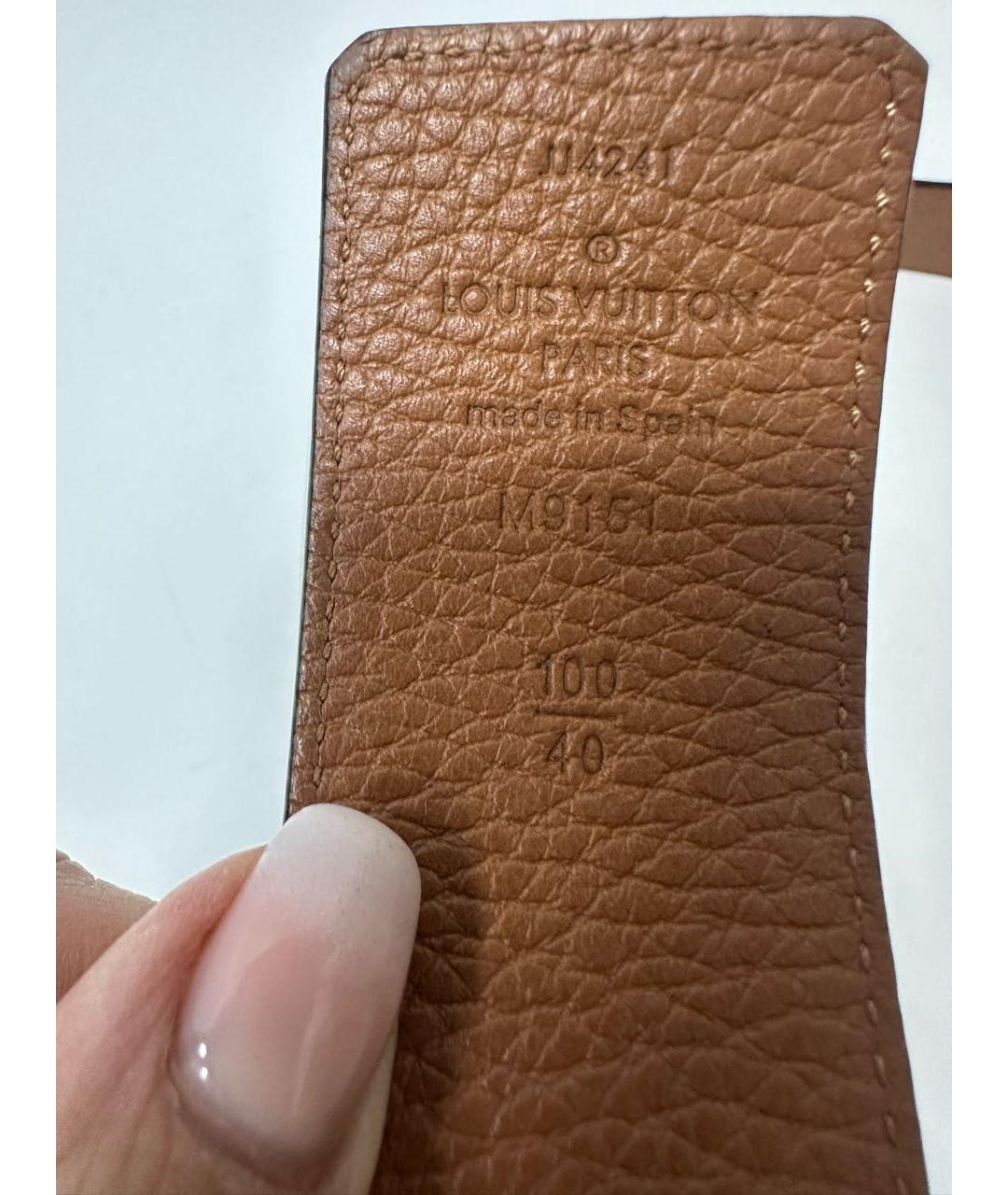 LOUIS VUITTON Черный кожаный ремень, фото 4