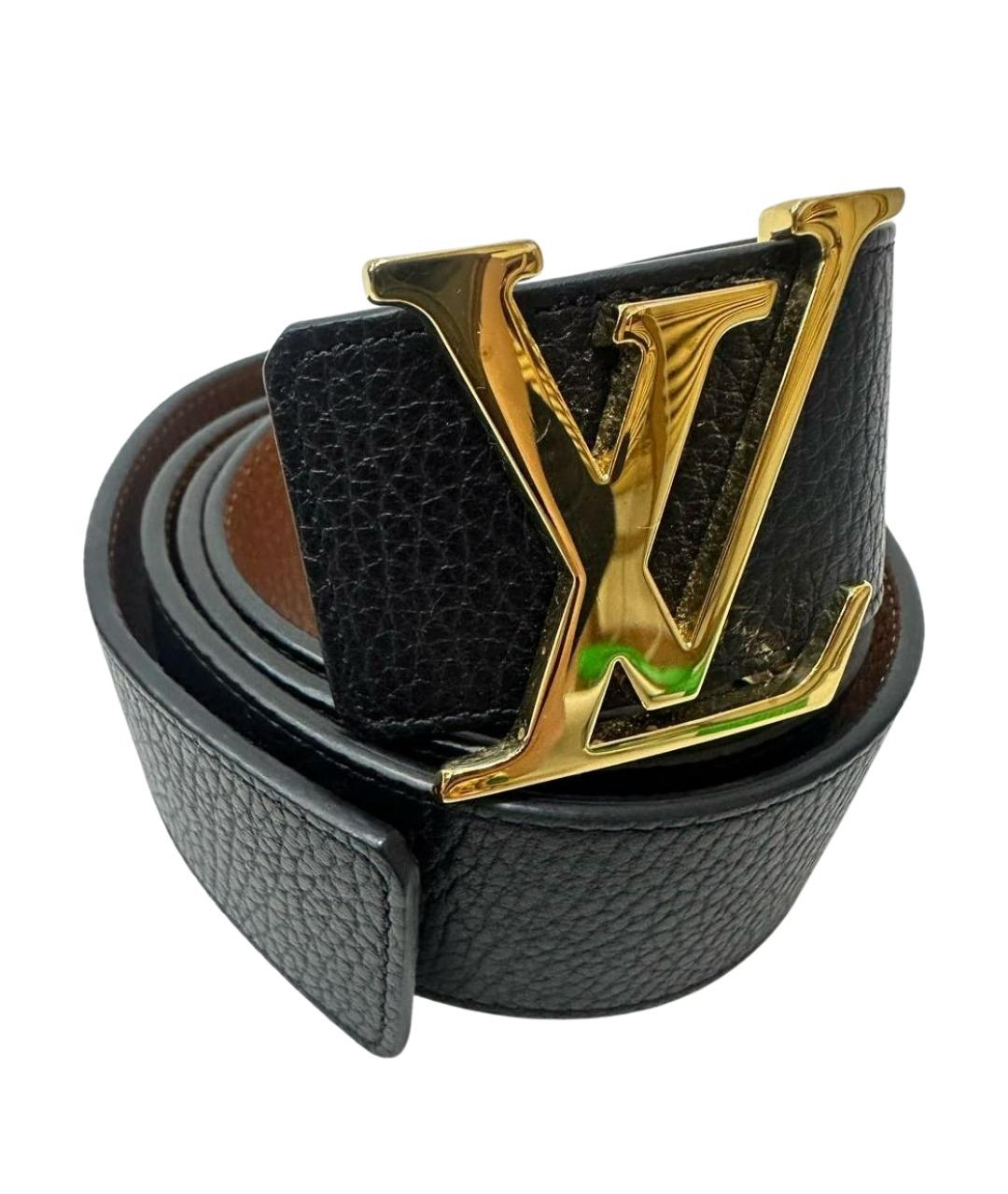 LOUIS VUITTON Черный кожаный ремень, фото 1