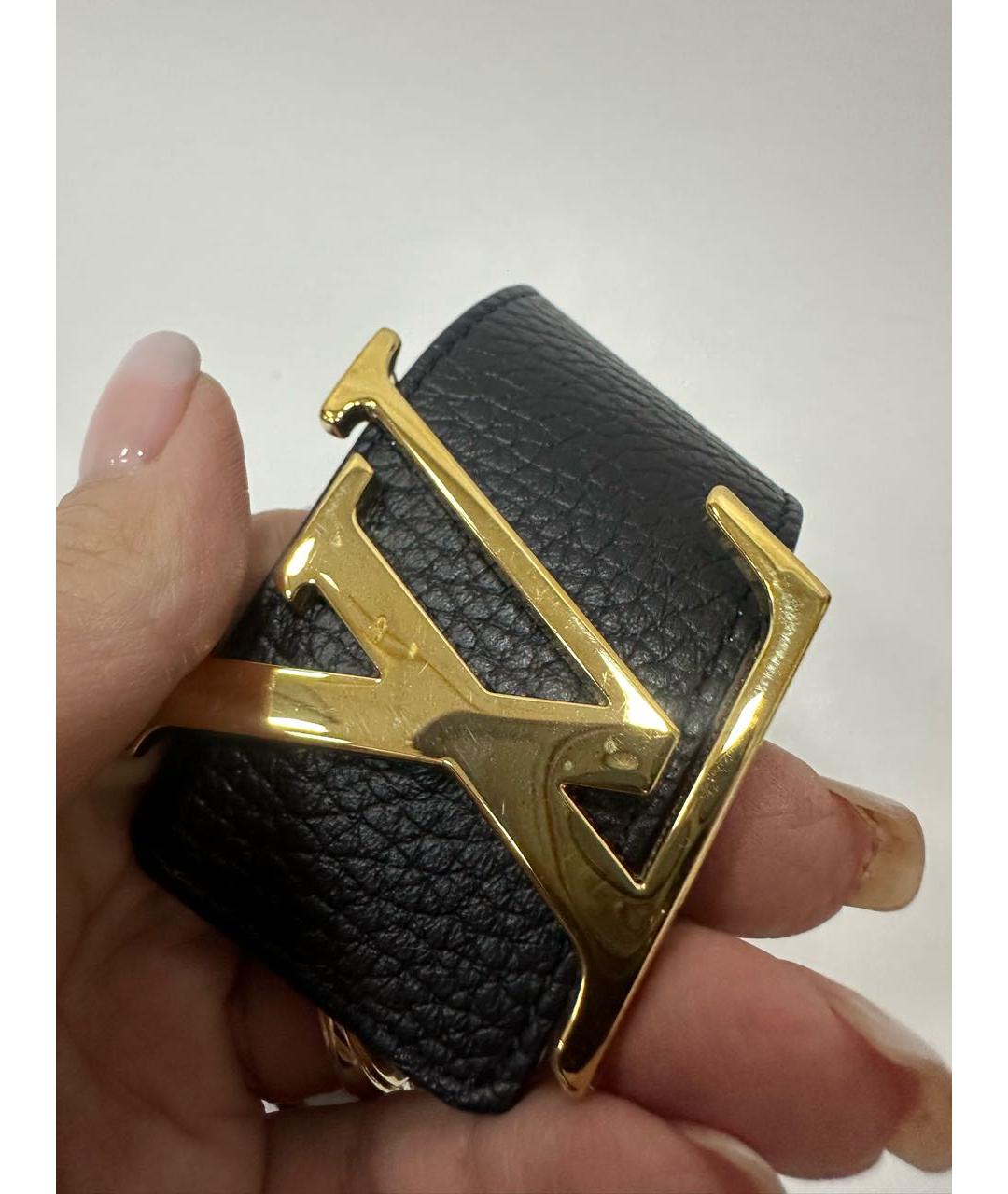 LOUIS VUITTON Черный кожаный ремень, фото 3