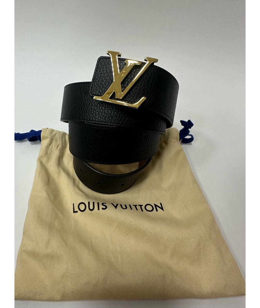 LOUIS VUITTON Черный кожаный ремень, фото 5