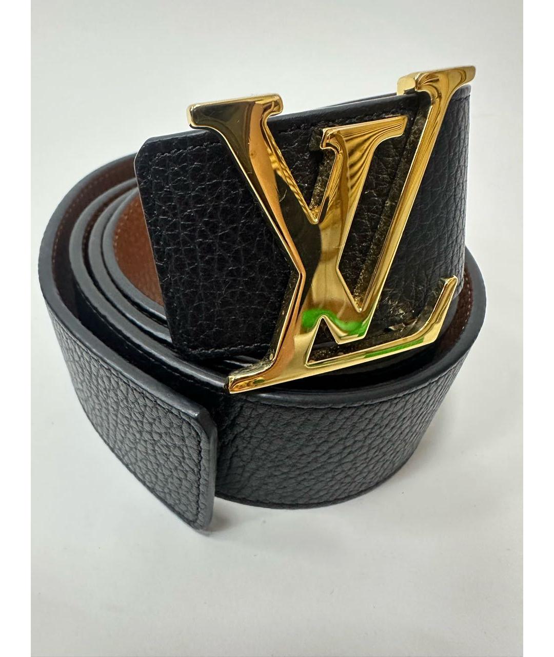 LOUIS VUITTON Черный кожаный ремень, фото 9