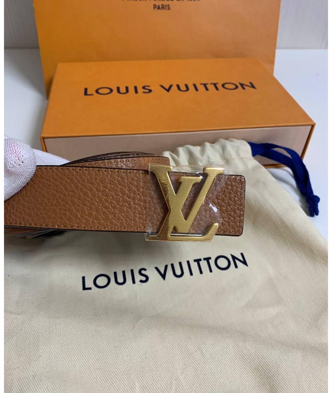 LOUIS VUITTON Черный кожаный ремень, фото 7