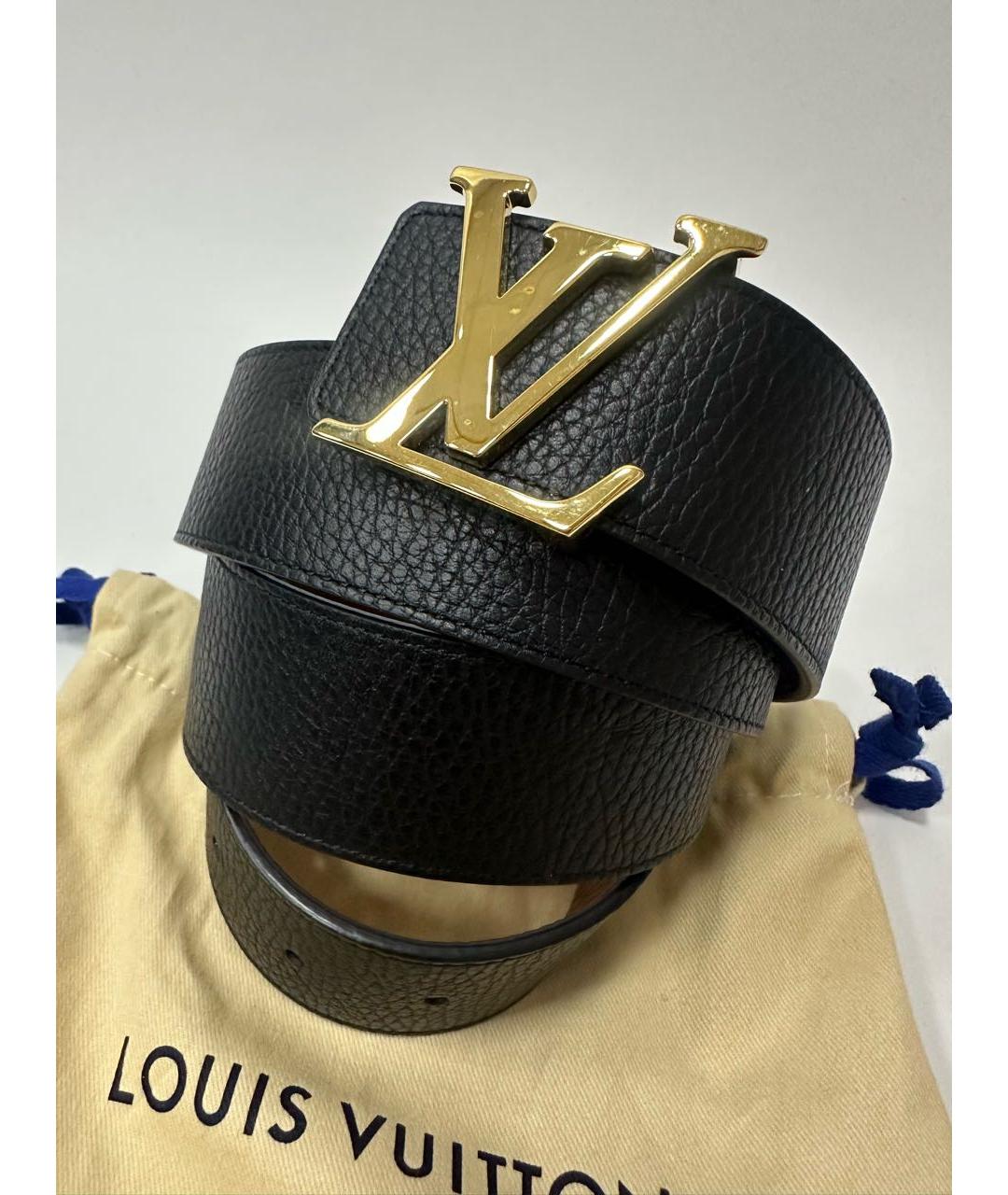 LOUIS VUITTON Черный кожаный ремень, фото 6